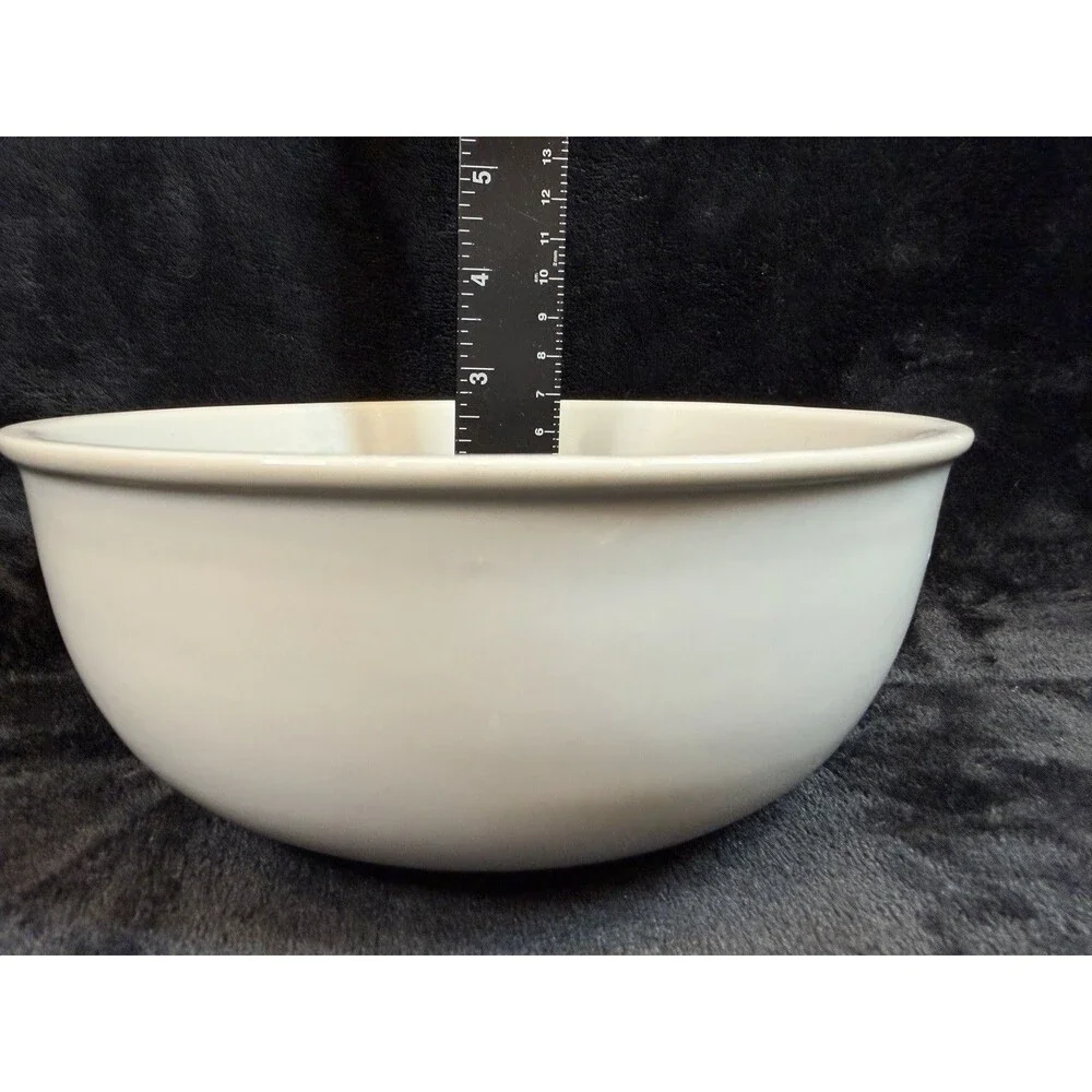 Pottery Barn Dish White FEED Embossed Stoneware Pet Dog Cat Bowl Size 3